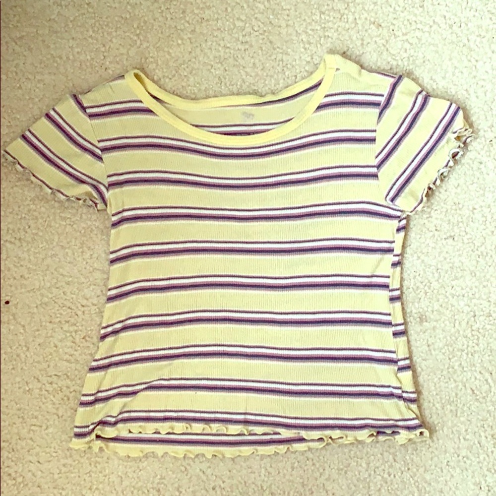 So brand ribbed tee w/ lettuce trimmed